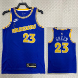 22/23 WARRIORS GREEN #23 Blue Top Quality Hot Pressing NBA Jersey (Retro Logo)