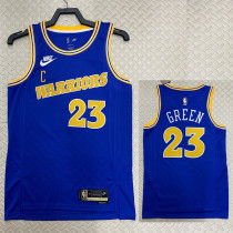 22/23 WARRIORS GREEN #23 Blue Top Quality Hot Pressing NBA Jersey (Retro Logo)