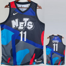 23/24 NETS IRVING #11 Blue Black City Edition Top Quality Hot Pressing NBA Jersey