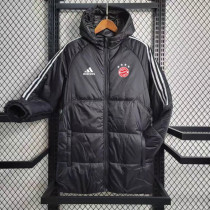 23/24 Bayern Black Hooded Cotton Coat White Edge (白色边) 棉衣