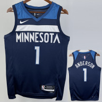 22/23 Timberwolves ANDERSON #1 Blue Top Quality Hot Pressing NBA Jersey