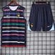 24/25 France Black And Colored StripesTank top and shorts suit