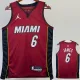 22/23 HEAT JAMES #6 Red Top Quality Hot Pressing NBA Jersey (Trapeze Edition) 飞人版