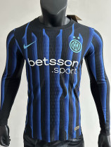 25/26  INT Blue Special Edition Long Sleeve Player Version Soccer Jersey