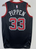 22/23 BULLS PIPPEN #33 Black Top Quality Hot Pressing NBA Jersey (Trapeze Edition) 飞人版
