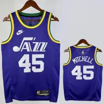 23/24 JAZZ MITCHELL #45 purple Top Quality Top Quality Hot Pressing NBA Jersey (Retro Logo)