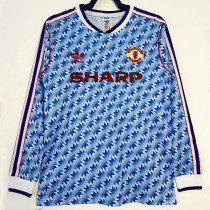 1990/1992 Man Utd Away Long Sleeve  Retro Soccer Jersey