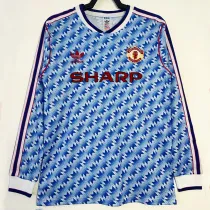 1990/1992 Man Utd Away Long Sleeve  Retro Soccer Jersey