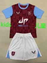 24/25 Burnley FC Home  Kids Soccer Jersey(胸前带DUDE)