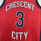22/23 Pelicans McCOLLUM #3 Red Top Quality Hot Pressing NBA Jersey (Trapeze Edition) 飞人版