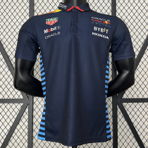 2024 F1 Red Bull  Royal Blue Polo Red Racing Suit (翻领、领带广告）
