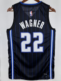 22/23 Magic WAGNER #22 Black Away Top Quality Hot Pressing NBA Jersey（黑色条纹）
