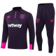 24/25 West Ham Purple Half Pull Tracksuit  (紫色、半拉链)