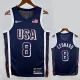 2024 Olympic Game USA LEONARD # 8 Blue Basketball Jersey