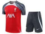 24/25 LIV Red Gray Shoulder Training Short Suit(红色灰肩）