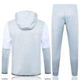 23/24 AL-Nassr White & Grey  Plush Hoodie Jacket Tracksuitt #F532(帽衫、加绒）