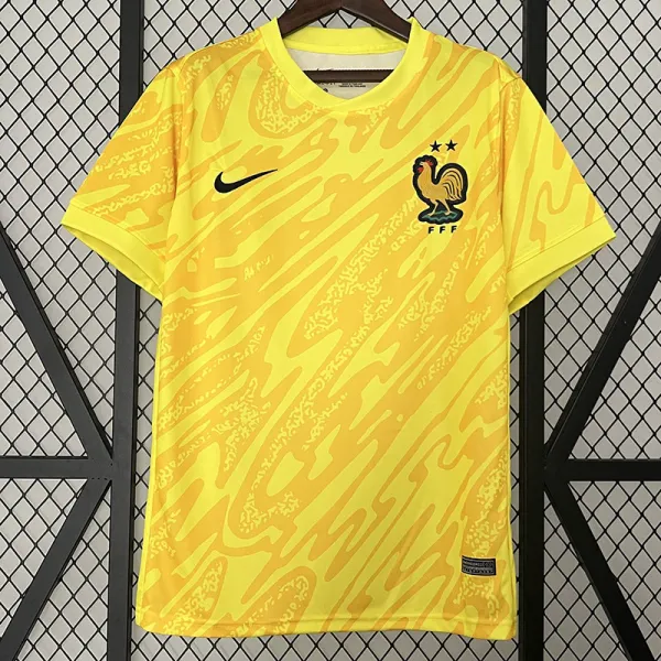 2024  France Goalkeeper Yellow  Fans Soccer Jersey