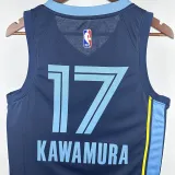 22/23 Grizzlies KAWAMURA #17 Dark Blue  Top Quality Hot Pressing NBA Jersey