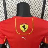 2024 F1 Formula One Ferrari Red Racing Suit (圆领、左肩带DX广告)