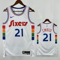 24/25 76ERS EMBIID  # 21 City Edition Top Quality Hot Pressing Retro NBA Jersey