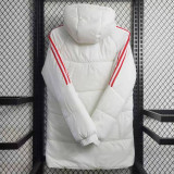 23/24 River Plate White Hooded Cotton Coat Red Edge (红色边) 棉衣