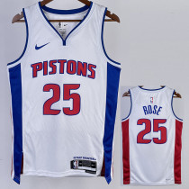 22/23 Pistons ROSE #25 White Top Quality Hot Pressing NBA Jersey