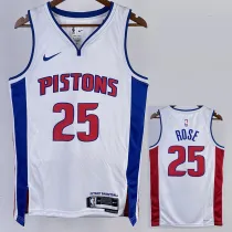 22/23 Pistons ROSE #25 White Top Quality Hot Pressing NBA Jersey