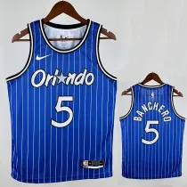 18/19 Magic BANCAIRO #5 Retro Striped Blue Top Quality Hot Pressing NBA Jersey 复古 条纹蓝色