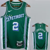 22/23 Pistons CUNNINGHAM #2 Green City Edition Top Quality Hot Pressing NBA Jersey