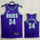 22/23 BUCKS ANTETOKOUNMPO #34 Purple Top Quality Hot Pressing NBA Jersey (Retro Logo)