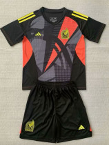 24/25  Mexico Black  Goalkeeper Kids Soccer Jersey