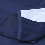 24/25 RMA Royal Blue& Blue sleeves  Half Pull Tracksuit  (白蓝袖半拉链)