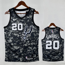 Sa Spurs MANU GINOBILI # 20 Camouflage Top Quality Hot Pressing NBA Jersey