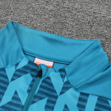 24/25 Marseille Deep Lake Blue Print Half Pull Tracksuit  (半拉链)