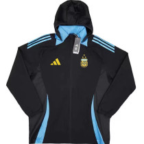 24/25 Argentina Black Hooded Windbreaker(金标）