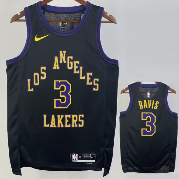 23/24 LAKERS DAVIS #3 Black City Edition Top Quality Hot Pressing NBA Jersey