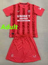 24/25 Rangers Red Goalkeeper Adult Suit Fans Soccer Jersey（成人套装）