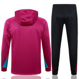 24/25 PSG Purple Hooded  Half Pull Tracksuit(Add Fluff)  (半拉链、加绒F598)