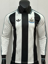 24/25 Newcastle Home Leisure  Long Sleeve Retro Soccer Jersey