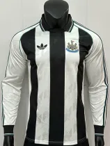 24/25 Newcastle Home Leisure  Long Sleeve Retro Soccer Jersey