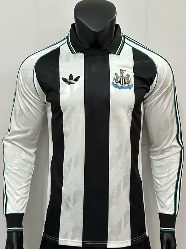 24/25 Newcastle Home Leisure  Long Sleeve Retro Soccer Jersey