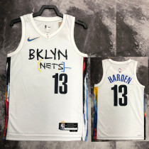 22/23 Nets HARDEN #13 White City Edition Top Quality Hot Pressing NBA Jersey