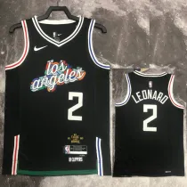 22/23 Clippers LEONARD #2 Black City Edition Top Quality Hot Pressing NBA Jersey