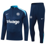 24/25 CHE Dark Blue  Half Pull Tracksuit  (半拉链)