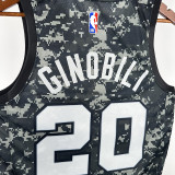 Sa Spurs MANU GINOBILI # 20 Camouflage Top Quality Hot Pressing NBA Jersey