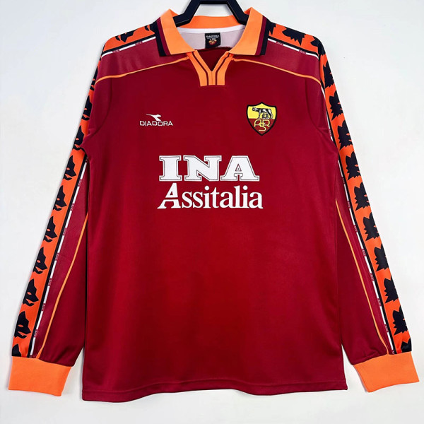 1998/1999 Roma Home  Long Sleeve  Retro Soccer Jersey