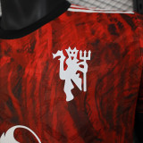 25/26 Man Utd Maroon Special Edition Player Version Soccer Jersey(黑圆领）