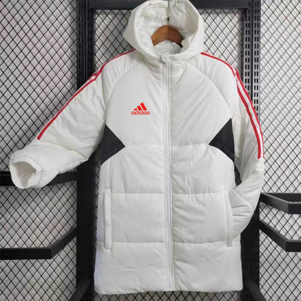 23/24 AD White Hooded Cotton Coat Red Edge (红色边) 棉衣