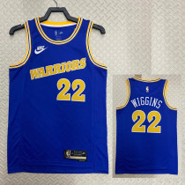 22/23 WARRIORS WIGGINS #22 Blue Top Quality Hot Pressing NBA Jersey (Retro Logo)
