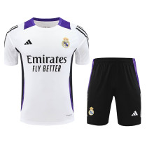 24/25 RMA White(Purple Shoulders) Training Short Suit(白色紫肩）